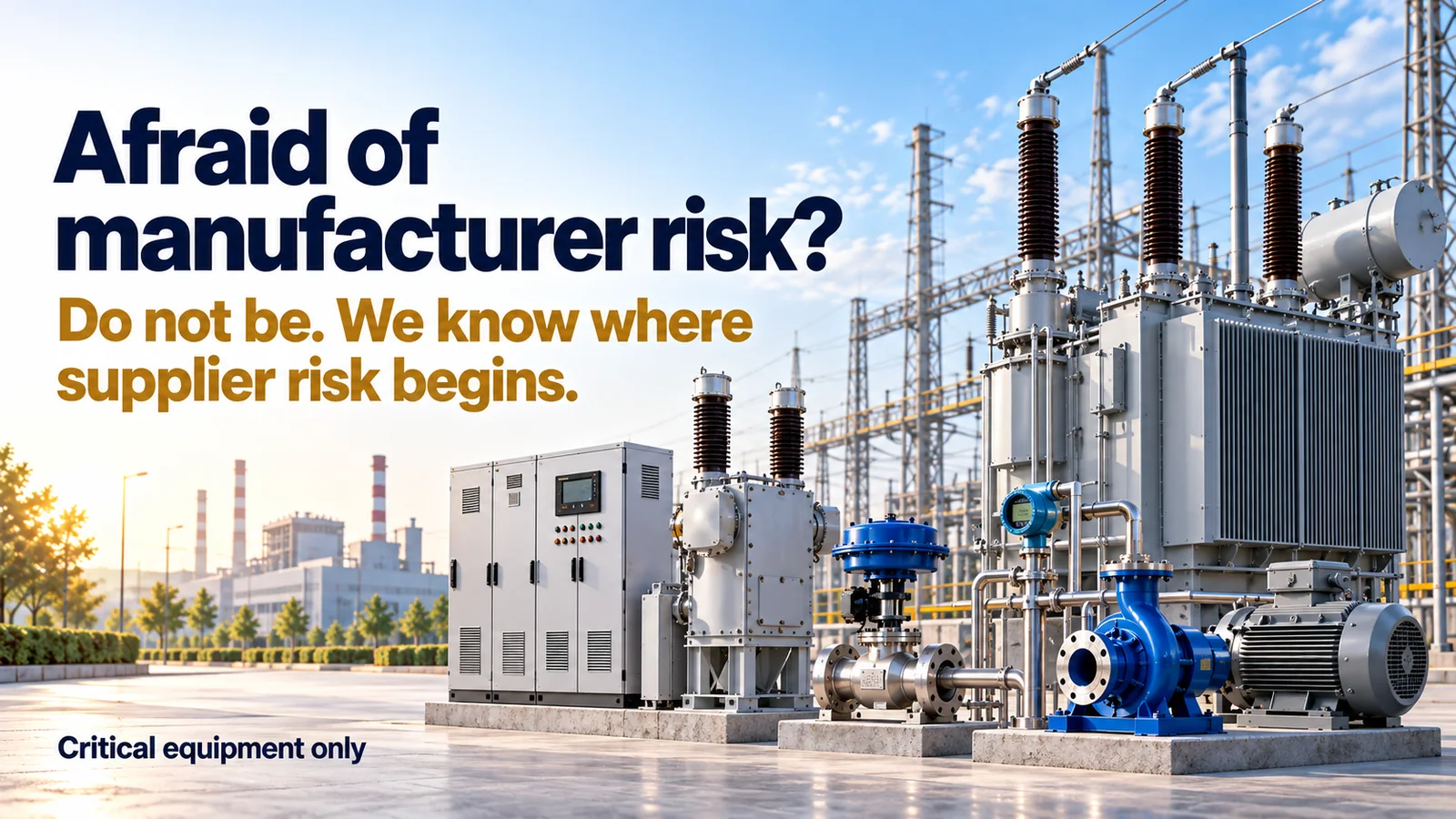 Manufacturer and supplier risk review for critical industrial equipment.
