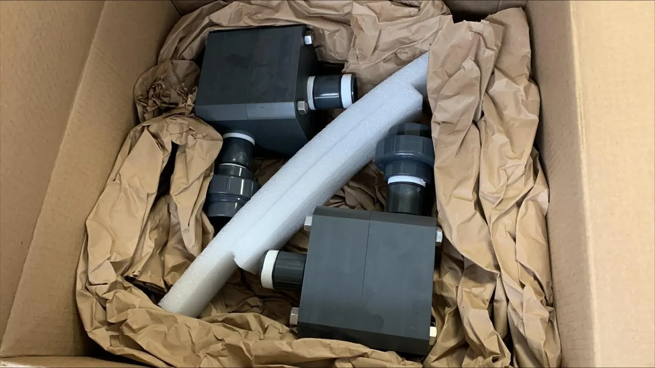 de nora electrochlorination pvdf needle valves packaging supplied goods evidence for water treatment / electrochlorination by Impro Solutions Bangladesh and Impro Solutions UK.
